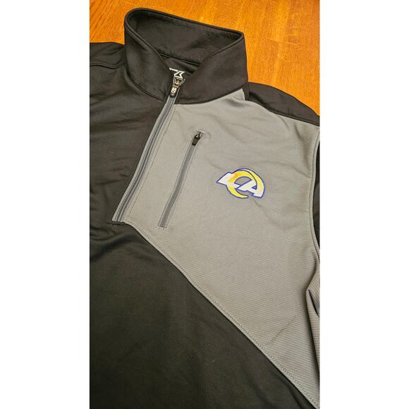 Los Angeles Rams Cutter and Buck 1/4 sleeve performance pullover size large - Picture 2 of 3